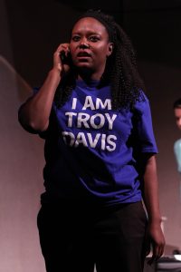Cynthia D. Barker as Lucy in Synchronicity Theatre's Beyond Reasonable Doubt: The Troy Davis Project by Lee Nowell. Credit: BreeAnne Clowdus.