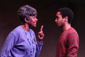Terry Henry (Mary) and Stephen Ruffin (Curtis) in Synchronicity Theatre's Beyond Reasonable Doubt: The Troy Davis Project by Lee Nowell. Credit: BreeAnne Clowdus.
