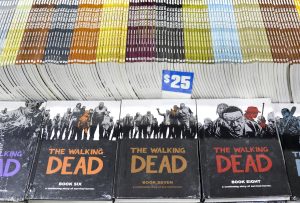 The Walking Dead comic books, upon which the television show is based, are set on display at Walker Stalker Con. The event featured more than 120 different vendors and exhibitors. Photo by Emma Dakin.